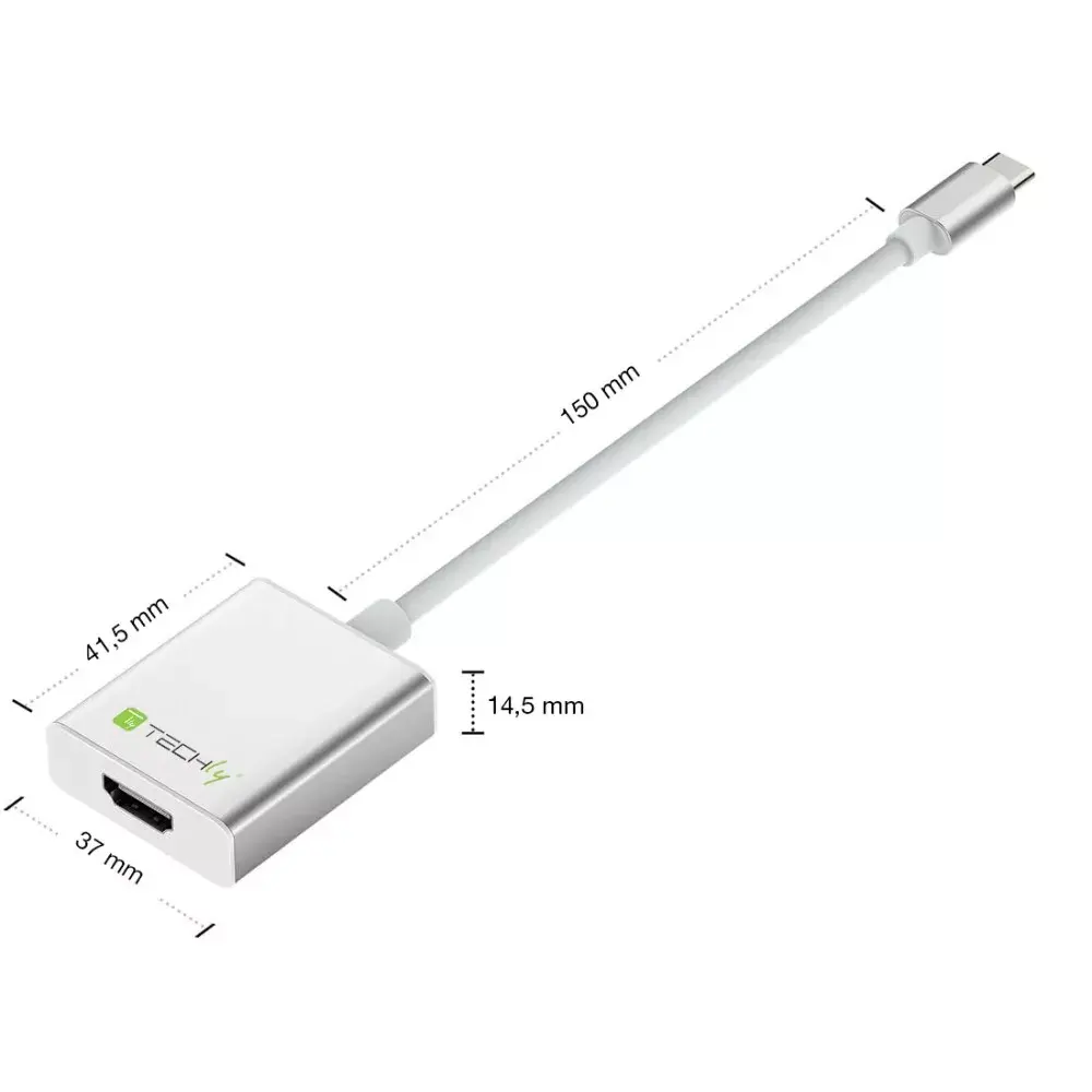 Converter Cable Adapter USB 3.1 Type C to HDMI 1.4 Techly Photo 4