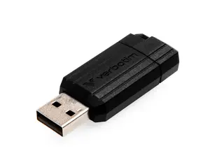 Verbatim PinStripe USB Flash Drive 8 GB Black USB 2.0 Type-A Slide