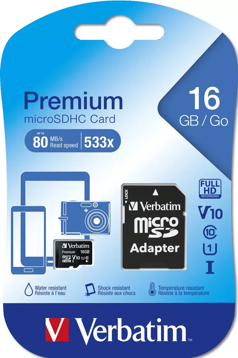 MicroSDHC Verbatim Premium 16GB 44082 Photo 3