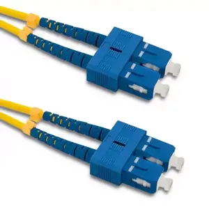 Fibre optic cable QOLTEC 54002, G.652D single-mode 9 µm, SC–SC, 3 m, yellow