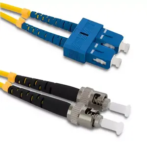 Fibre optic patch cable Qoltec 54059 1 m G.652D SC–ST yellow full duplex
