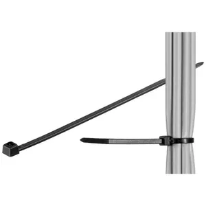 Kabeļu saite neilona plāksteris Techly ISWT-20325-BK 140X3.6 mm 100 gab. Melna