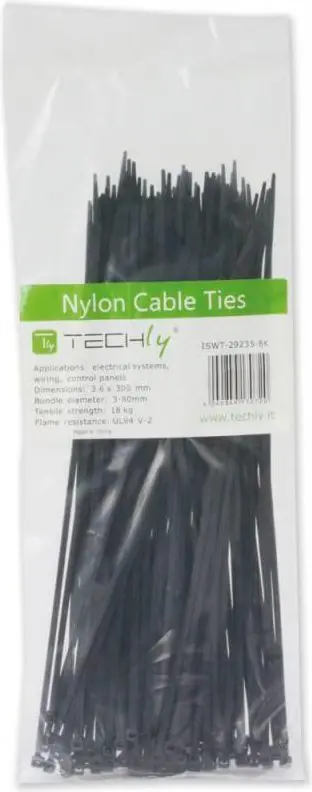 Cable Tie Nylon Patch Techly ISWT-20325-BK Photo 12