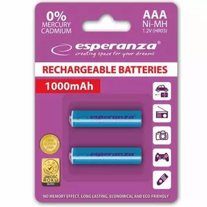 Esperanza EZA101B PRIEKŠARGĒTA HR03 1000MAH ALWAYS READY BLISTER 2GB.