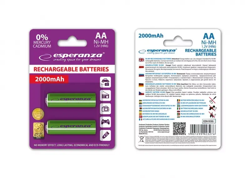 Uzlādējama AA baterija ESPERANZA EZA103G Photo 2