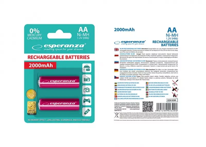 ESPERANZA EZA103R Rechargeable AA NiMH 1.2V Photo 2