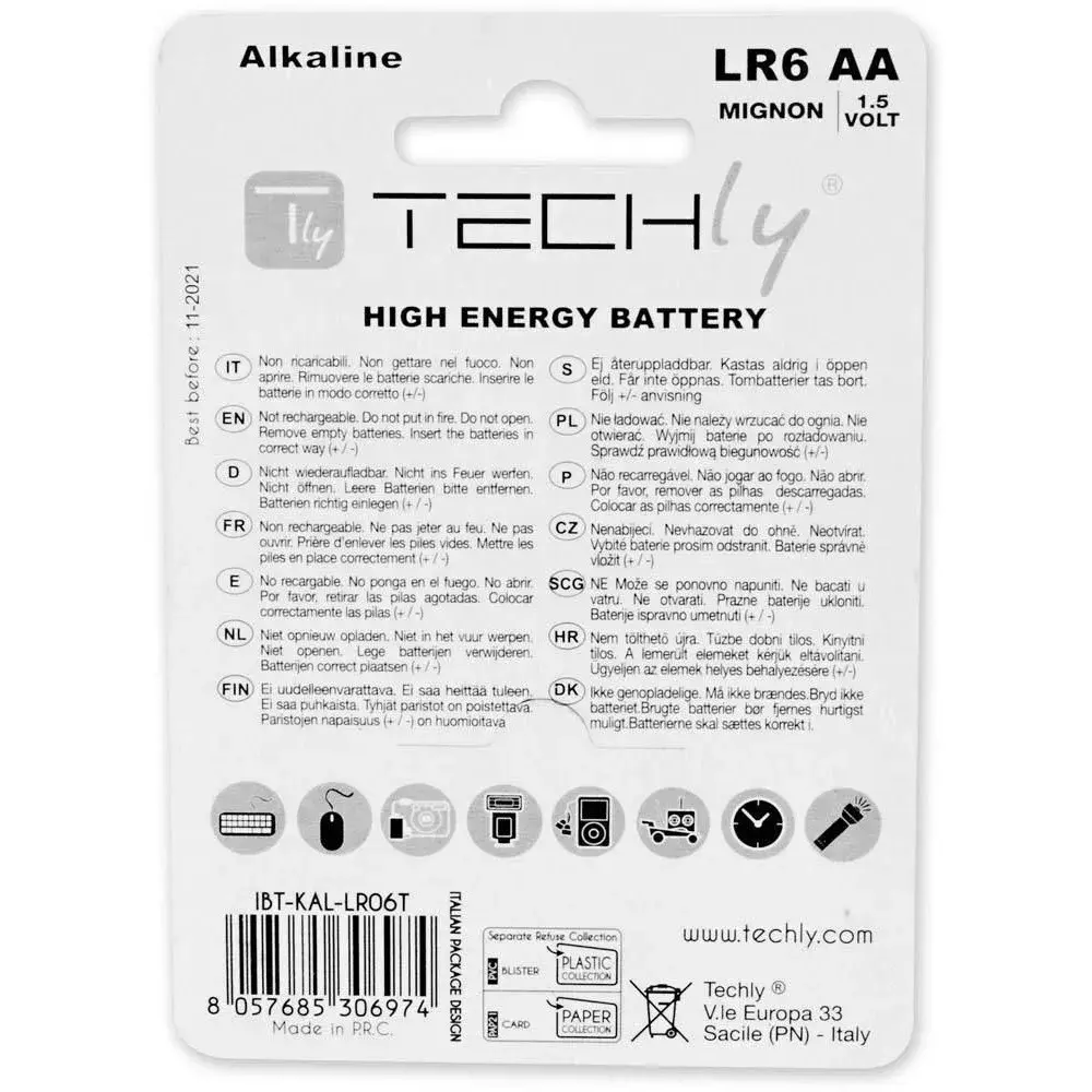 AA Alkaline Batteries Techly IBT-KAL-LR06T Photo 2