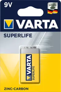 Single-use battery Varta Superlife 9V Zinc-Carbon 9 V 1 pc, 48.5 mm height