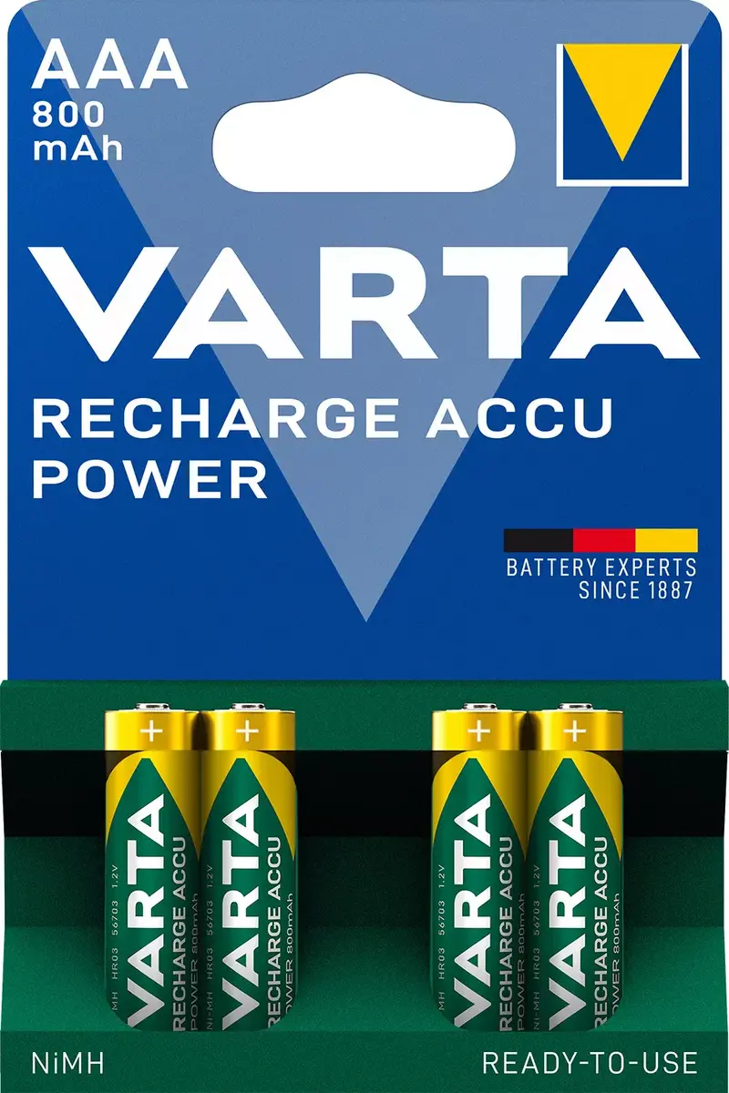 Varta Rechargeable Battery AAA 1.2V 800mAh (4 pcs) Photo 2