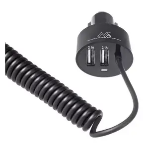Автомобильное зарядное устройство MACLEAN MCE76 — DC 12–24В на 5В, 2× USB, 5.2А, 1,8 м, чёрный
