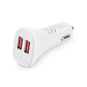 Автомобильное зарядное TECHLY IUSB2-CAR2-4A2P — 2 USB, 5 В, 2.4A + 2.4A, вход 12–24 В, белое
