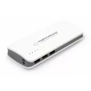 Power bank ESPERANZA Radium EMP106WE, 8000 mAh, 1 A output, supports 3 devices, grey/white