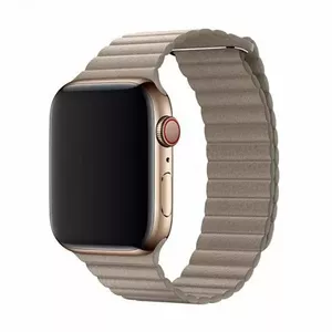 Ремешок Leather Loop для Apple Watch 44mm — Devia Elegant Stone, кожаная магнитная застёжка