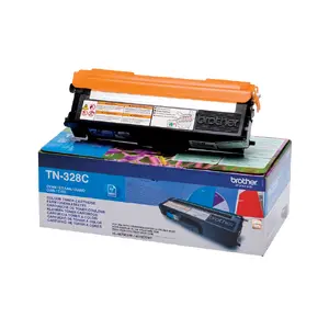 Brother TN-328C Original Cyan Toner Cartridge with 6000 Page Yield for Laser Printers
