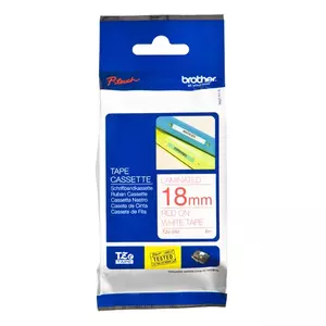 Laminētā lente Brother TZe242 18mm Sarkana uz balta