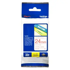 Laminated tape Brother TZe252 24mm Red on White