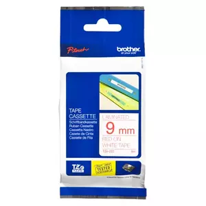Label tape Brother TZe222 9mm Red on White