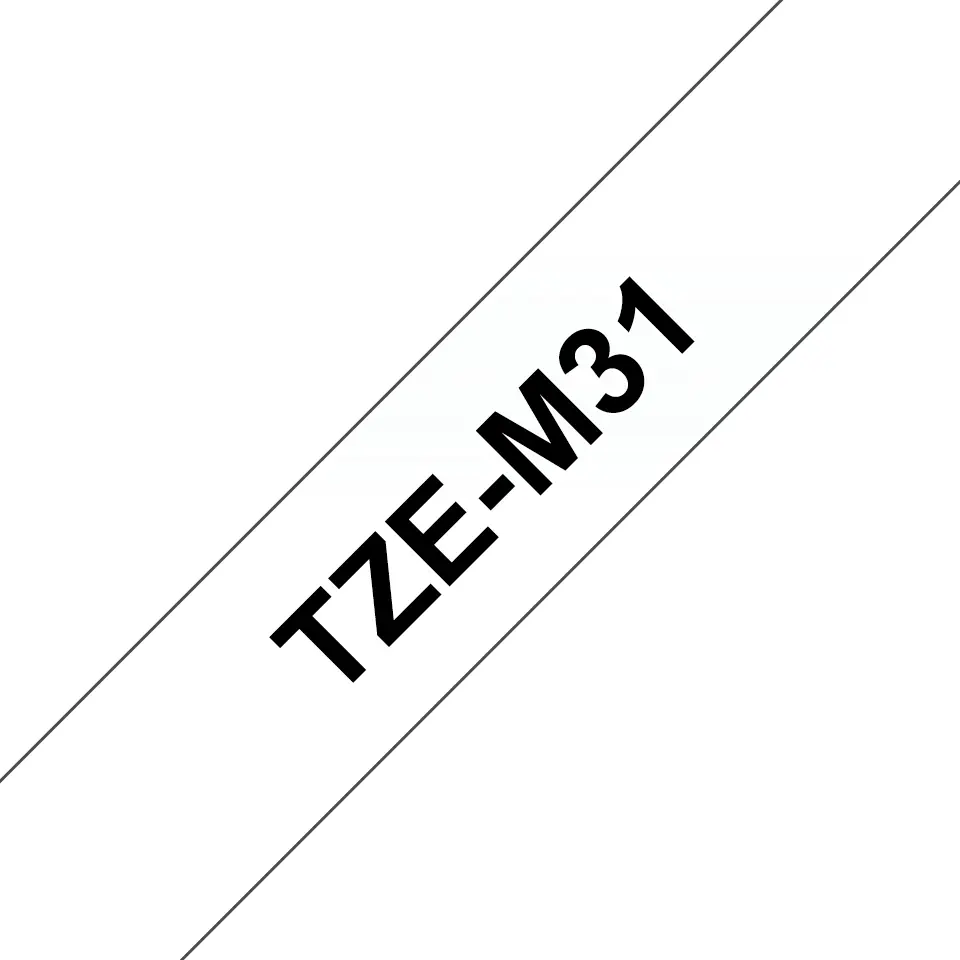 Uzlīmju lente Brother TZE-M31 melns uz