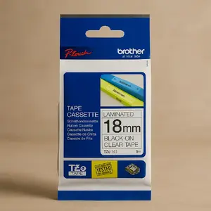 Label-making tape Brother TZE-141 Black on transparent