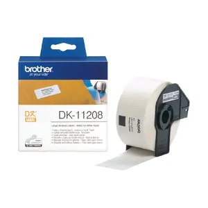 Brother DK11208 Large Address Labels Black on White 38 x 90 mm 400 Labels per Roll DK Tape Type