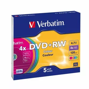 DVD+RW Verbatim 43297V 4x 4.7GB 5-pack slim re-writable discs