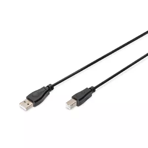USB A to USB B cable DIGITUS AK-300102-010-S — USB 2.0, 1 m, male–male, black
