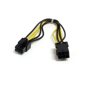 StarTech PCIEPOWEXT 8in 6 pin PCI Express Power Extension Cable 0.15 m Male Female Black Yellow