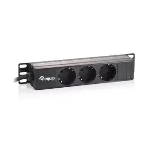 Equip 3-Outlet Francijas jaudas sadales bloks 10" 1U Plastmasa 250V 16A