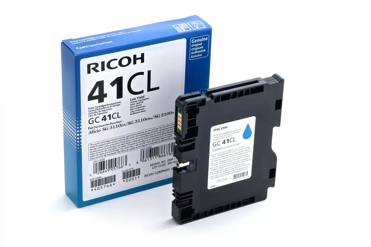 Cartridge Ricoh Ink 405766 GC41CL Cyan Photo 2