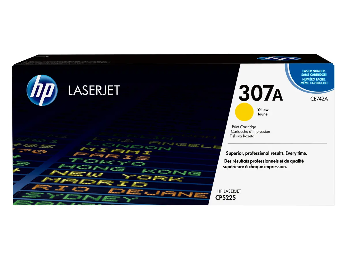 HP 307A dzeltena oriģinālā lāzerprintera tonera