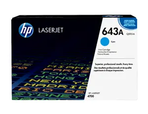 Oriģinālais lāzerprintera tonera kasetne HP 643A Cyan Q5951A ar 10000 lappušu resurset