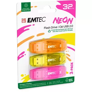 USB Flash Drive Emtec 32GB USB Type-A 2.0 C410 Neon