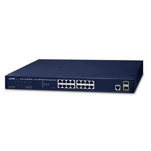 PLANET GS-4210-16T2S tīkla pārslēgs Vadīts L2/L4 Gigabit Ethernet (10/100/1000) 1U Zils