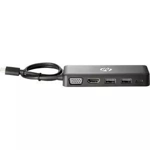 HP USB-C Travel HUB USB 3.2 Gen 1 (3.1 Gen 1) Type-C Melns