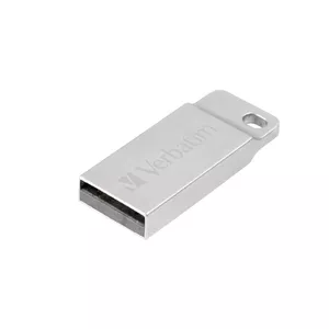 Флеш-накопитель VERBATIM Metal Executive 16 ГБ, USB 2.0 Type-A, серебристый, без колпачка