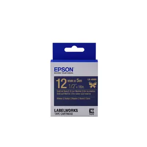 Label Cartridge Satin Ribbon Epson LK-4HKK Gold/Navy 12mm
