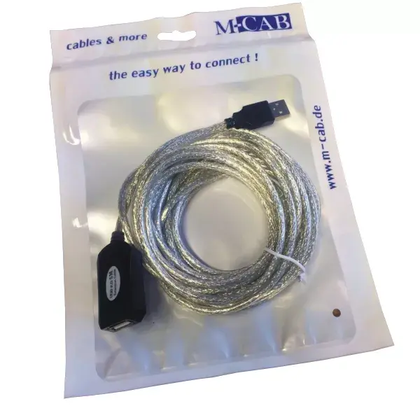 USB kabelis M-Cab USB A/USB A M/F 5m Photo 2