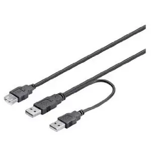 USB кабель M-Cab 7300052 USB 2.0 0.3 м USB A 2 x USB A черный