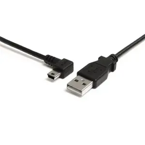 StarTech.com 1.8 m USB 2.0 A to Left Angle Mini B Cable Male to Male Black