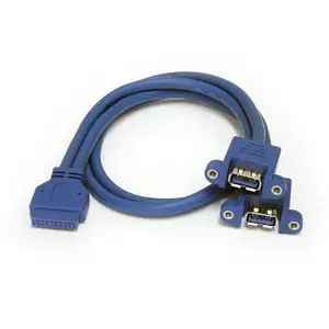 Кабель StarTech.com 2 порта панельный USB 3.0 USB A в разъем материнской платы IDC 0.5 м синий USB3SPNLAFHD