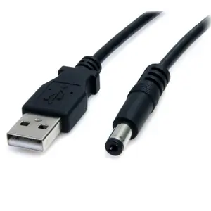 StarTech.com USB to 5.5mm Power Cable Type M Barrel 2m Male to Male