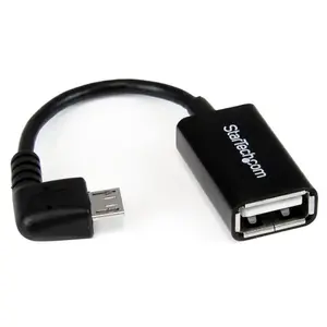 StarTech UUSBOTGRA Leņķa Micro USB uz USB OTG resursdatora adaptera kabelis vīrietis uz sieviete USB 2.0 melns
