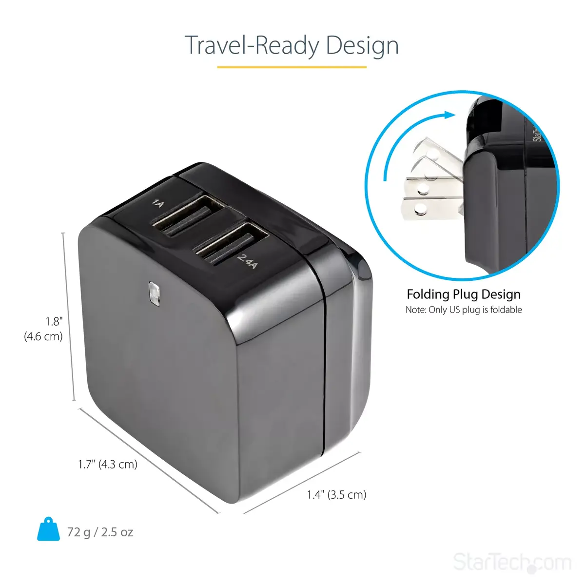 Sienas lādētājs StarTech.com USB divu portu 17W/3.4A Photo 8