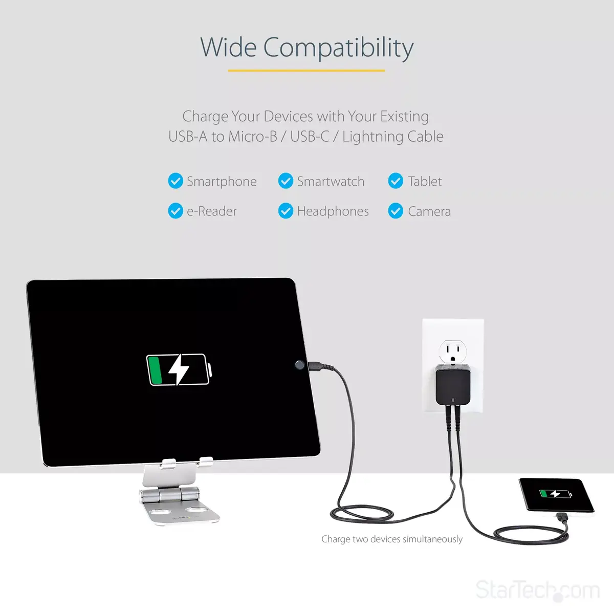 Sienas lādētājs StarTech.com USB divu portu 17W/3.4A Photo 9