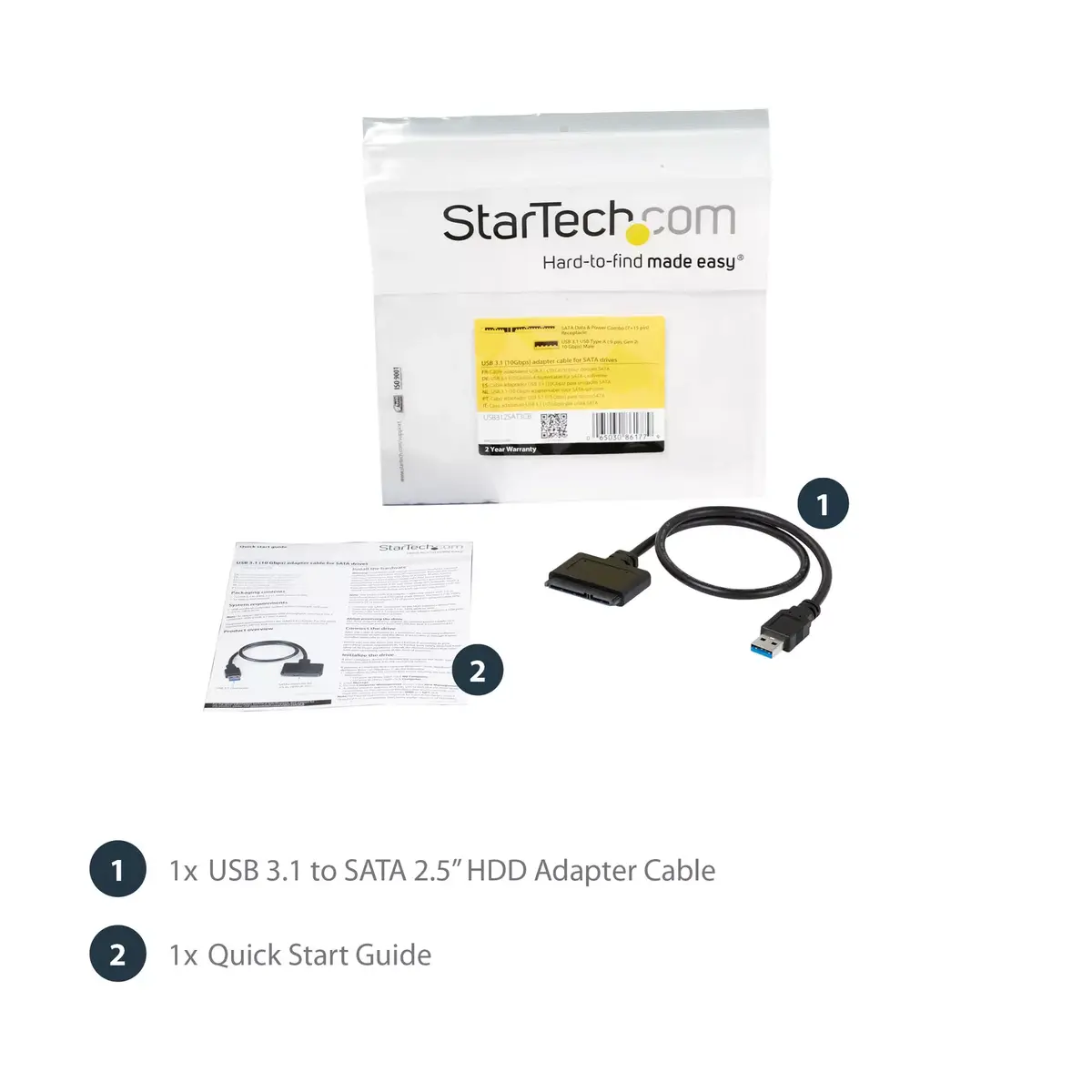 USB 3.1 uz 2.5" SATA cietā diska adapteris StarTech Photo 11