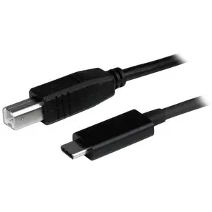 StarTech USB 2.0 USB-C to USB-B Cable Male to Male Black 1 m Data Transfer Cord