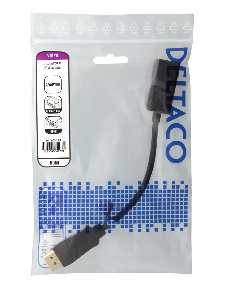 Video kabeļa adapteris Deltaco DP-HDMI43 Photo 2