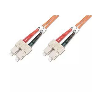Fiber optic multimode patch cord DIGITUS SC–SC OM2 50µm 3 m full duplex