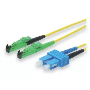 Fiber optic patch cable DIGITUS E-2000 (LSH) to LC, Singlemode OS2, 3 m, LSOH, yellow