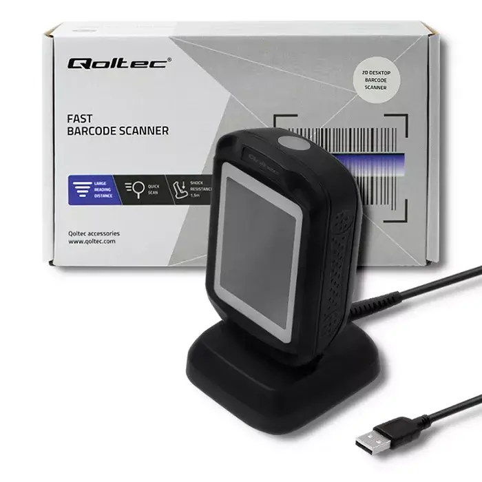 Fixed barcode reader QOLTEC 50864 1D/2D USB Photo 2